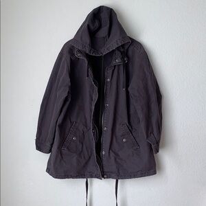 Topshop Black Hooded Jacket